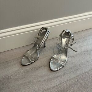 BCBGirls Silver Strappy Stilettos